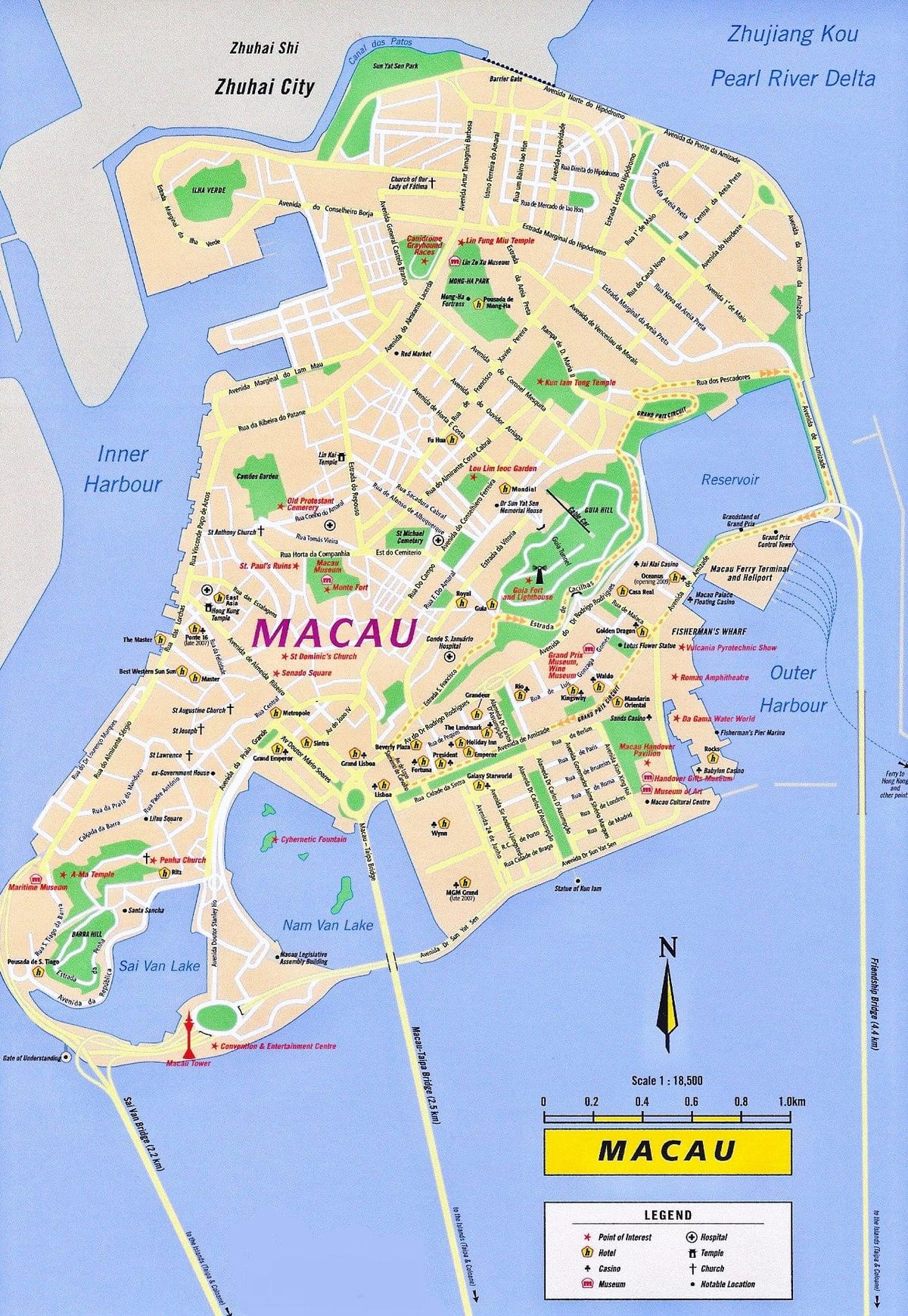 Macau, Makao žemėlapyje