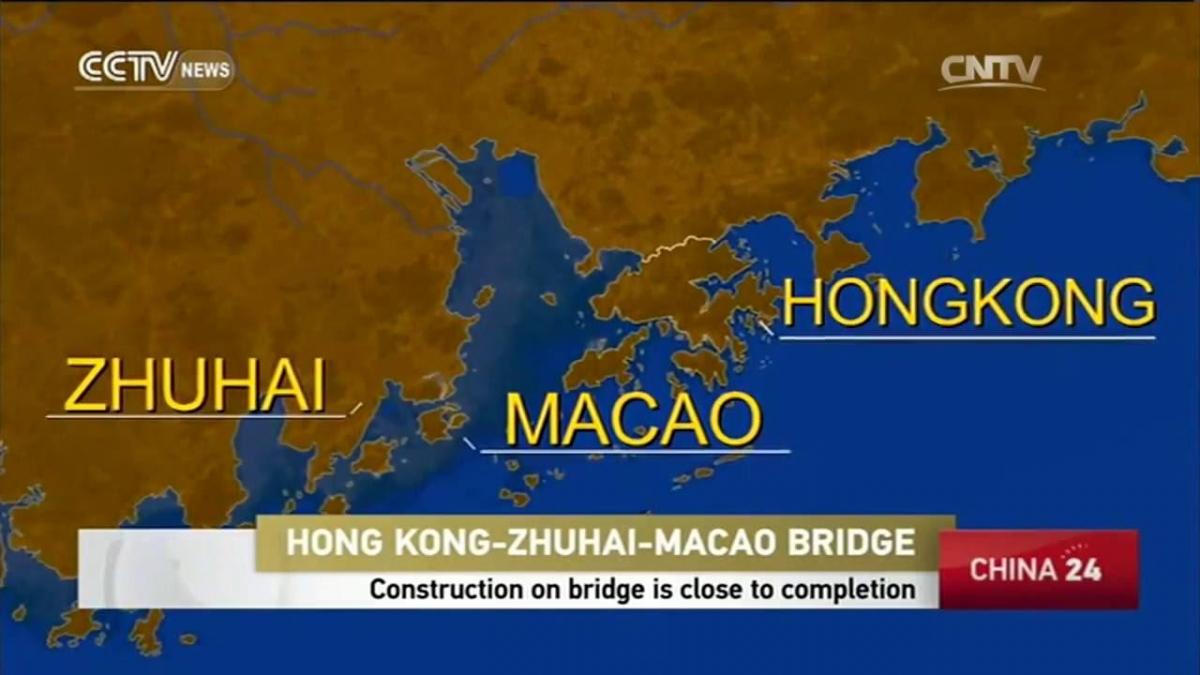 hong kong Macau tiltas žemėlapyje