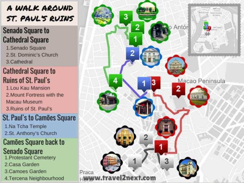 Macau pėsčiomis žemėlapyje
