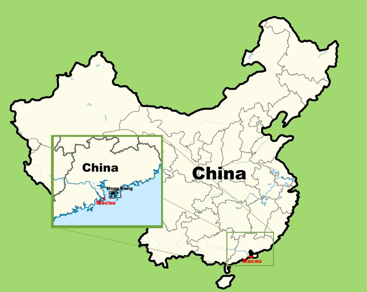 Macau azijos žemėlapis