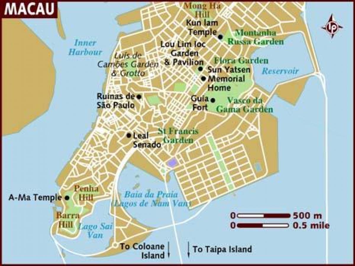 Macau žemėlapis anglų