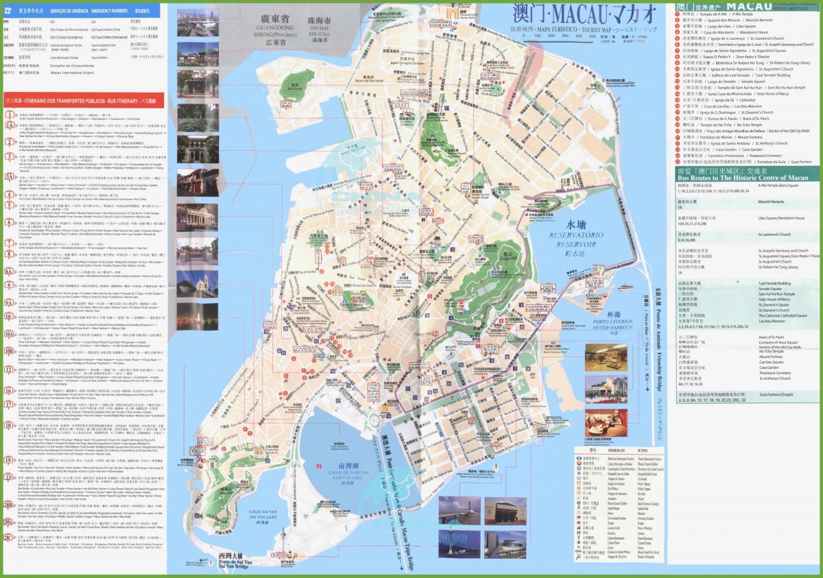 Macau autobusų maršruto žemėlapį
